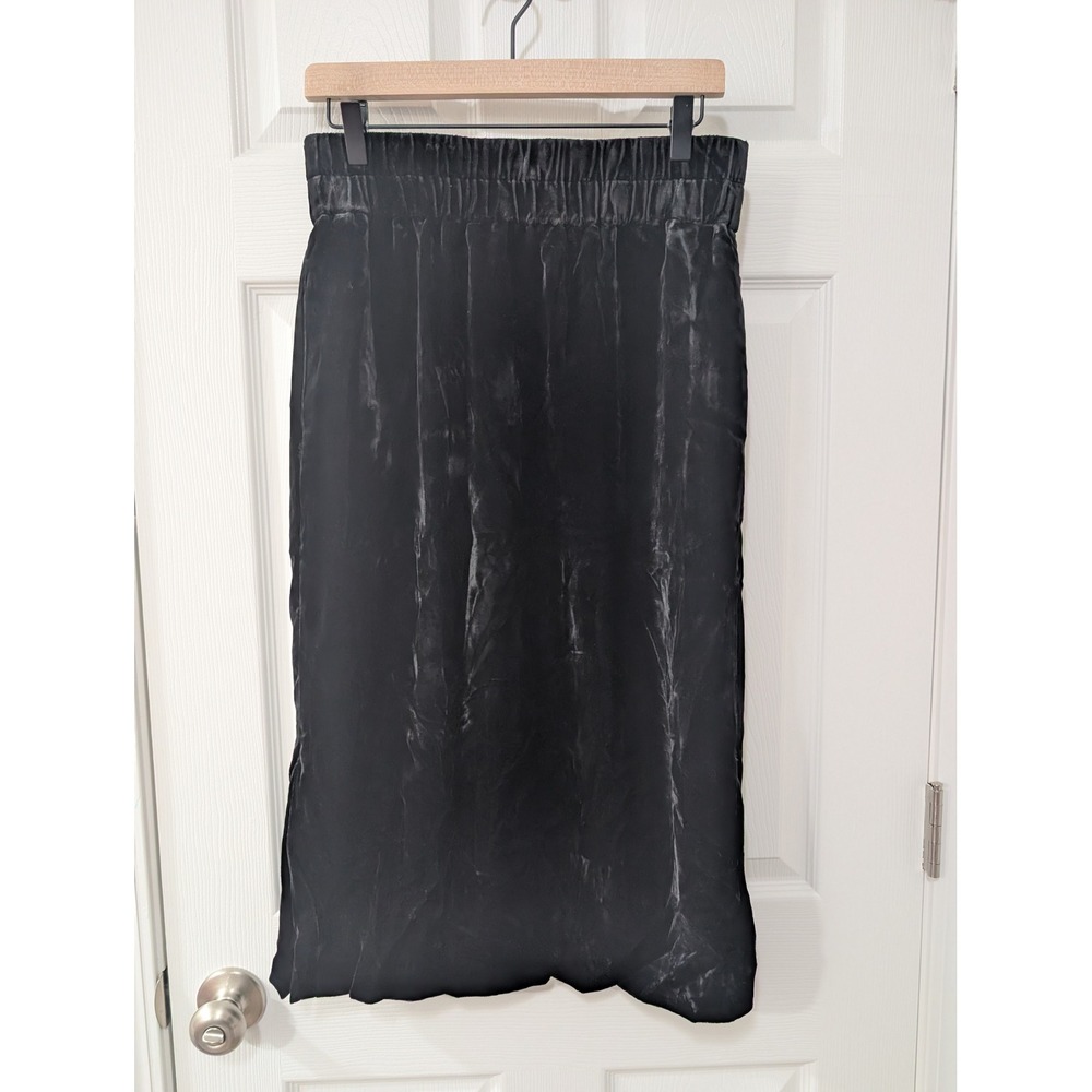 J. Crew, Women's S, Black Velvet Pull On Midi Skirt, Pockets, Holiday, Whimsical